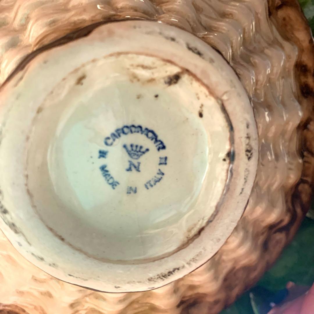 【美品】カポディモンテ　CAPODIMONTE カラフル　陶花　花の置物