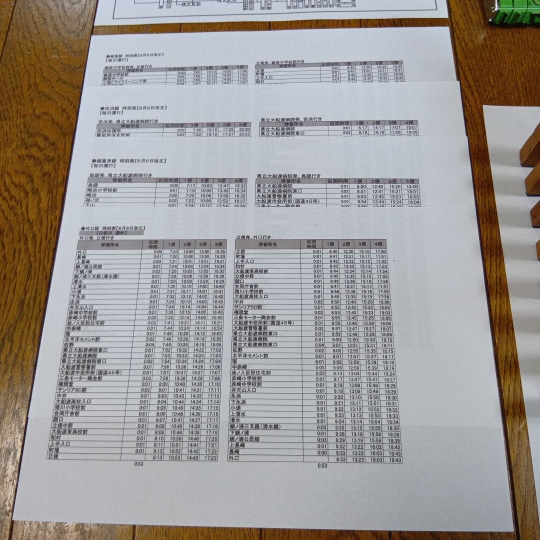 岩手県交通 定期券用はんこ 回転日付印 路線図 時刻表