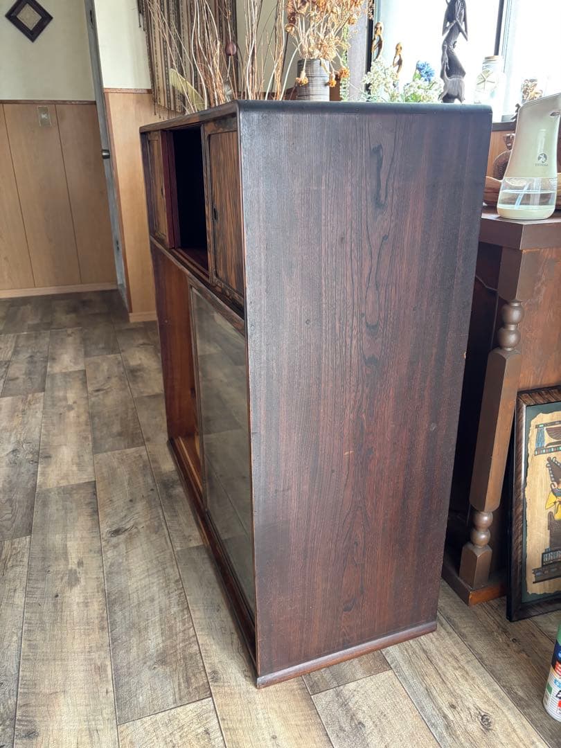 さいたま市引き取り限定！大正ロマン 黒柿茶箪笥 希少木材 アンティーク家具