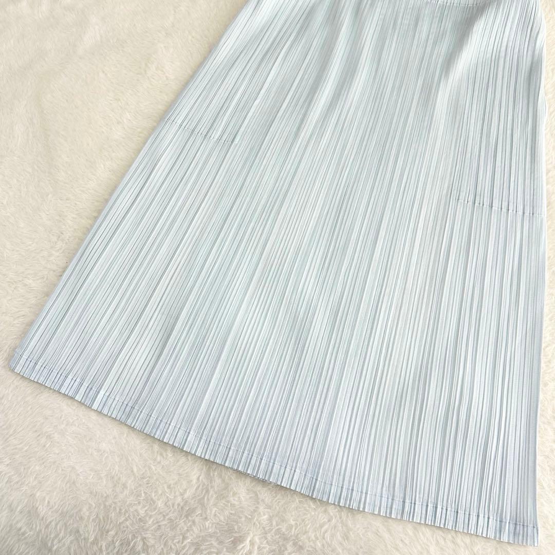 極美品✨PLEATS PLEASE プリーツプリーズ 巻スカート 水色 サイズ3