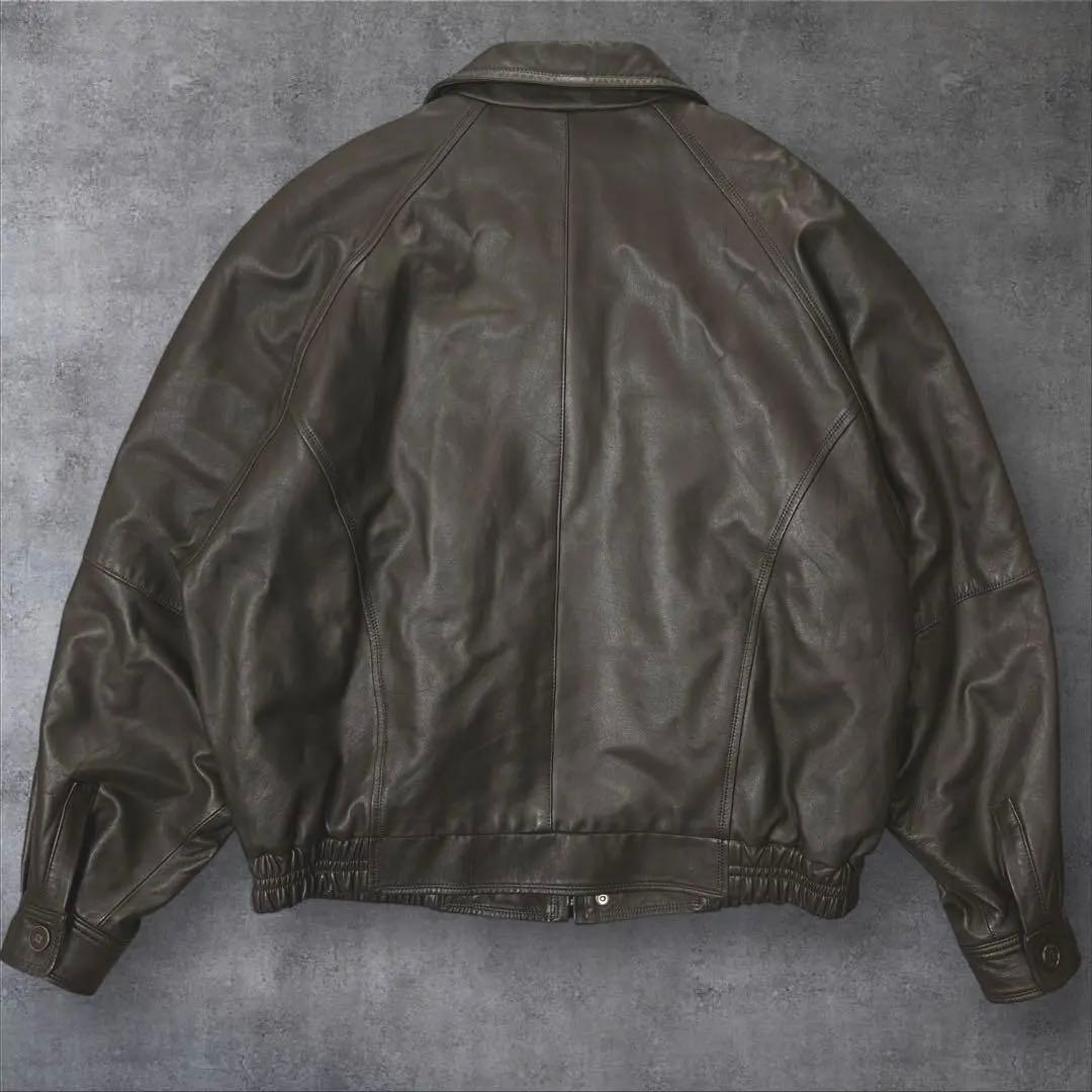 【美品】 ピエールバルマン レザーブルゾン ラムレザー 短丈 ブラウン 90s