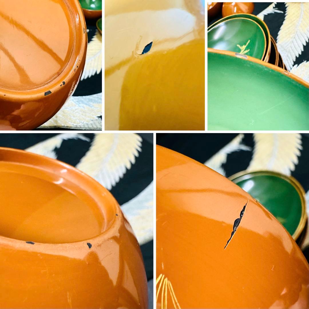 漆器　輪島塗　蒔絵金彩細工　沈金木製　蓋付椀　お煮物椀　吸物椀　10客　骨董品