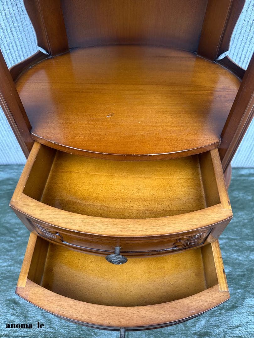 【ラウンドチェスト】イタリア　カブリオールレッグ　コンソール　キャビネット