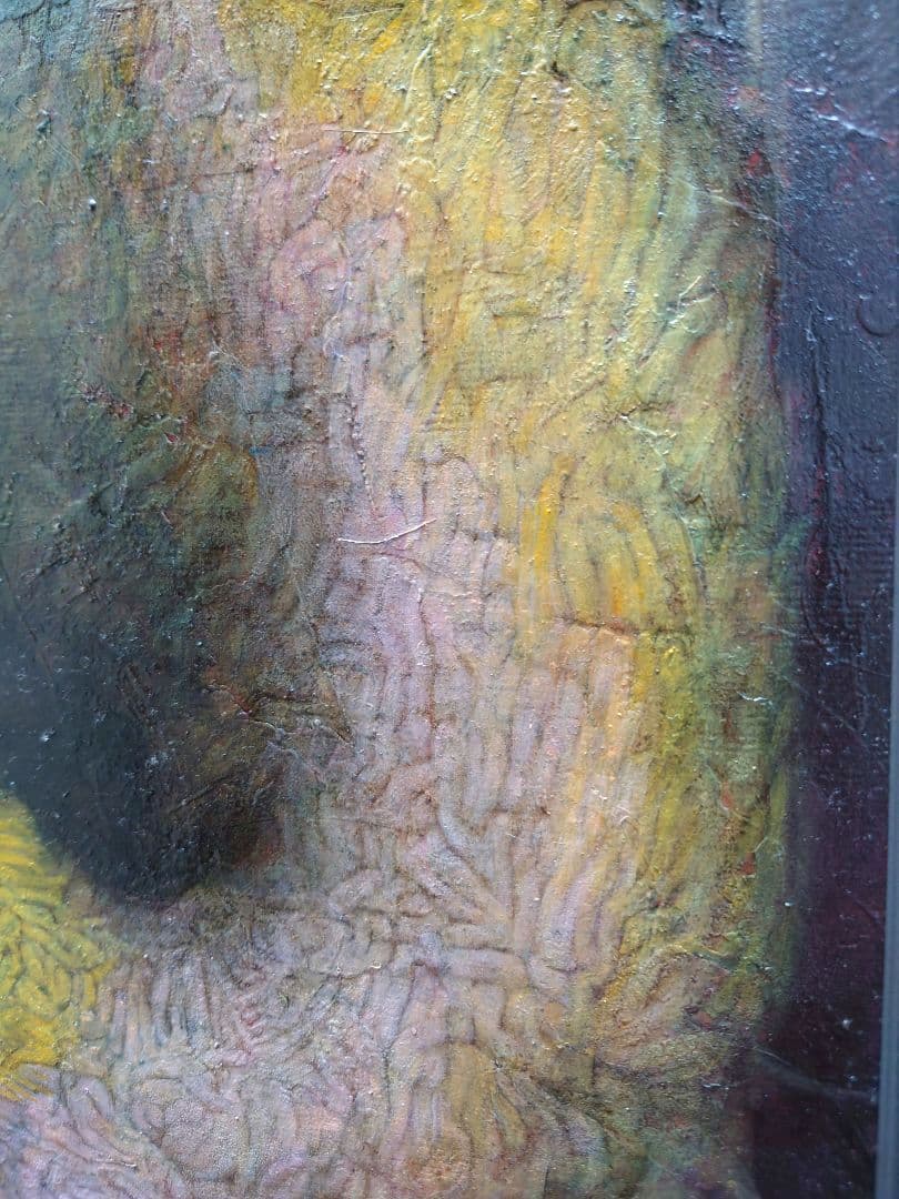 油彩～巣～ 額装 絵画 インテリア 抽象画 油絵 原画