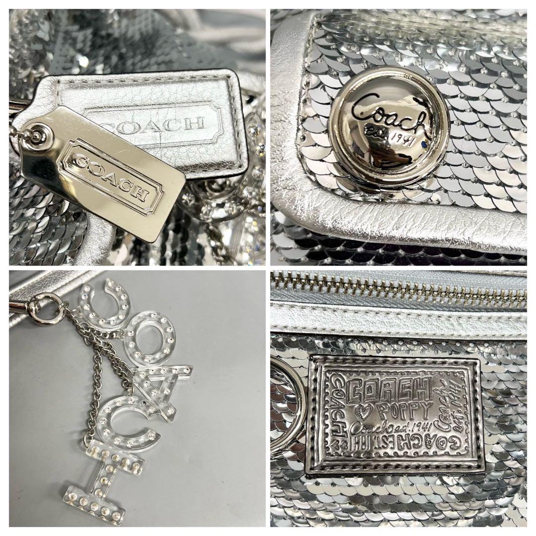 美品 COACH ショルダーバッグ ハンドバッグ スパンコール 13821