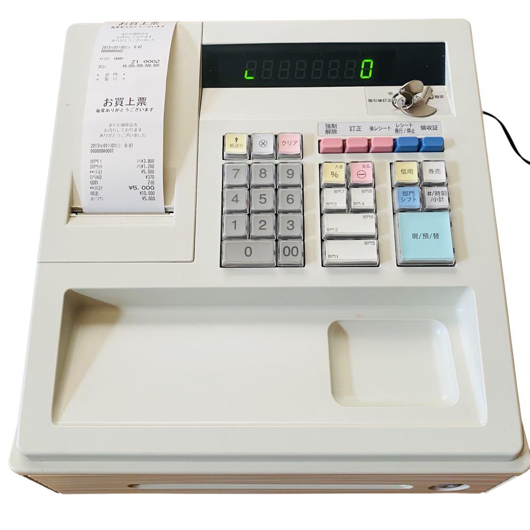 【美品】SHARP シャープ レジスター XE-A147 ホワイト 中古 現状品