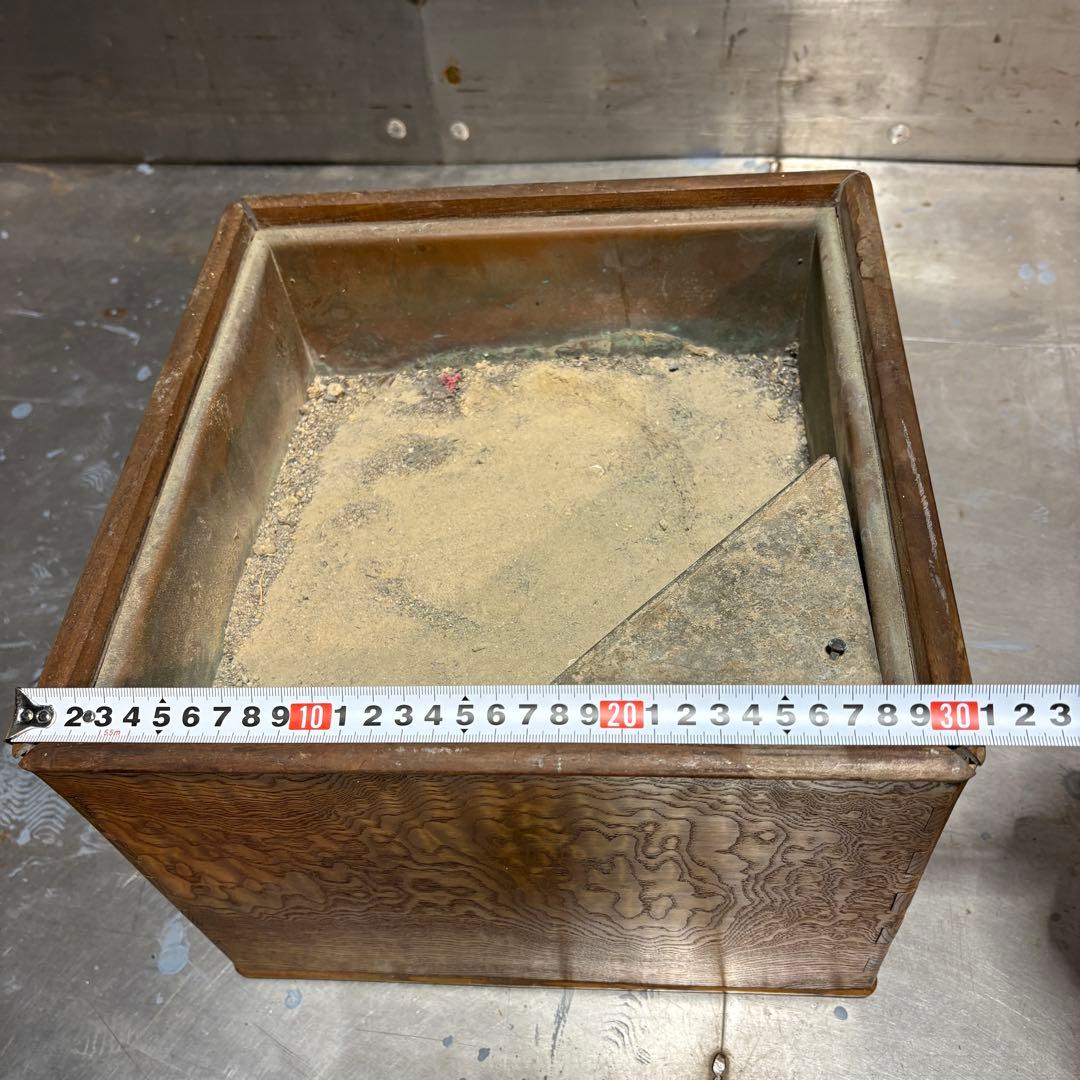 火鉢　銘木 綺麗な木目 欅 玉杢 無垢 黒柿 孔雀杢 角火鉢 茶道具　煎茶