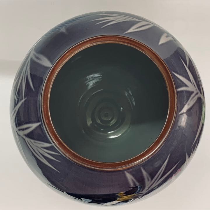 【花瓶18】九谷焼　鴨の図　8号　藤村正美　共箱