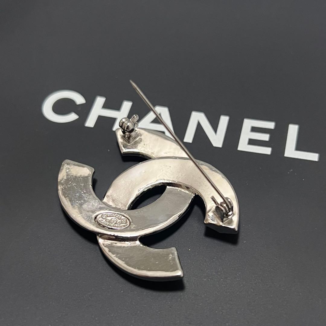 CHANEL シャネル ブローチ 12 A ラインストーン ココマーク シルバー