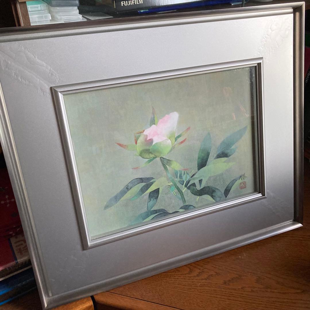 松本 勝 芍薬 日本画 5号 絵画