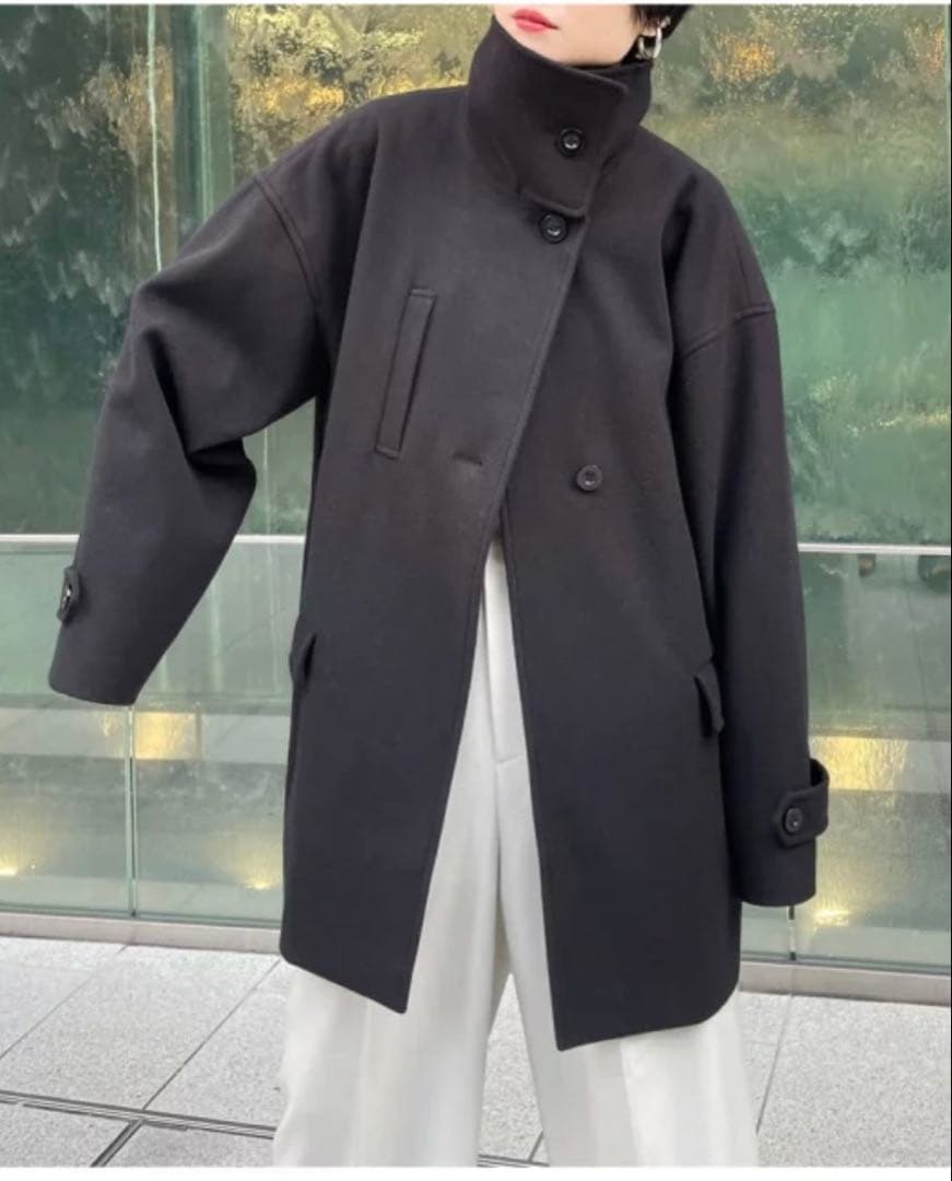 【美品】KBF スタンドカラーコクーンミドルコート