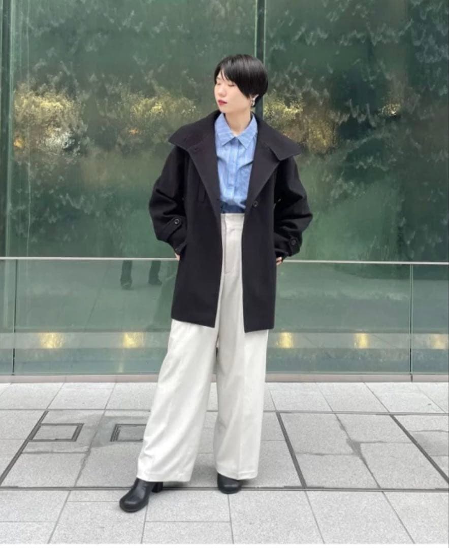 【美品】KBF スタンドカラーコクーンミドルコート