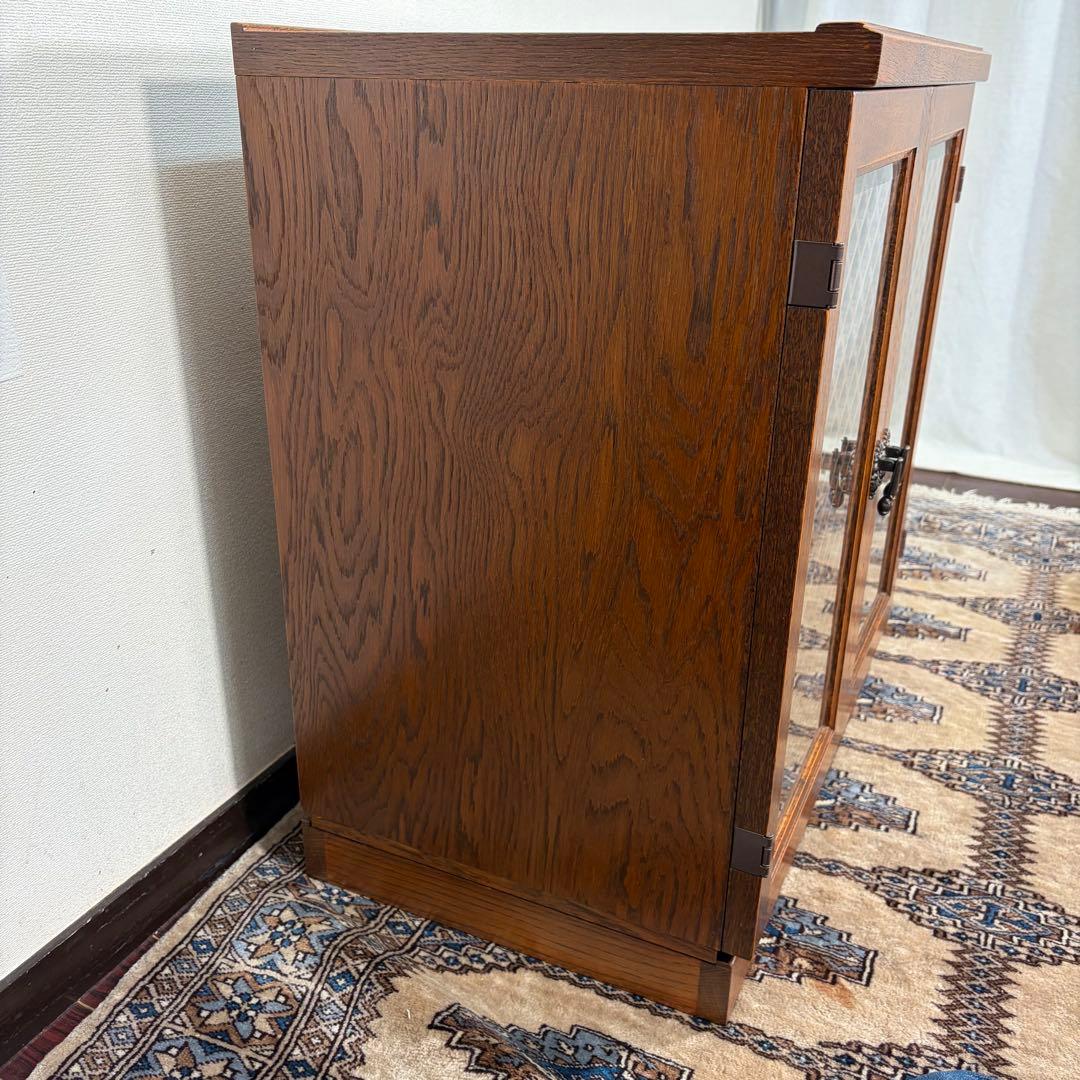 三越ブルージュ キャビネット オーク材 サイドボード ガラス戸 収納 食器棚