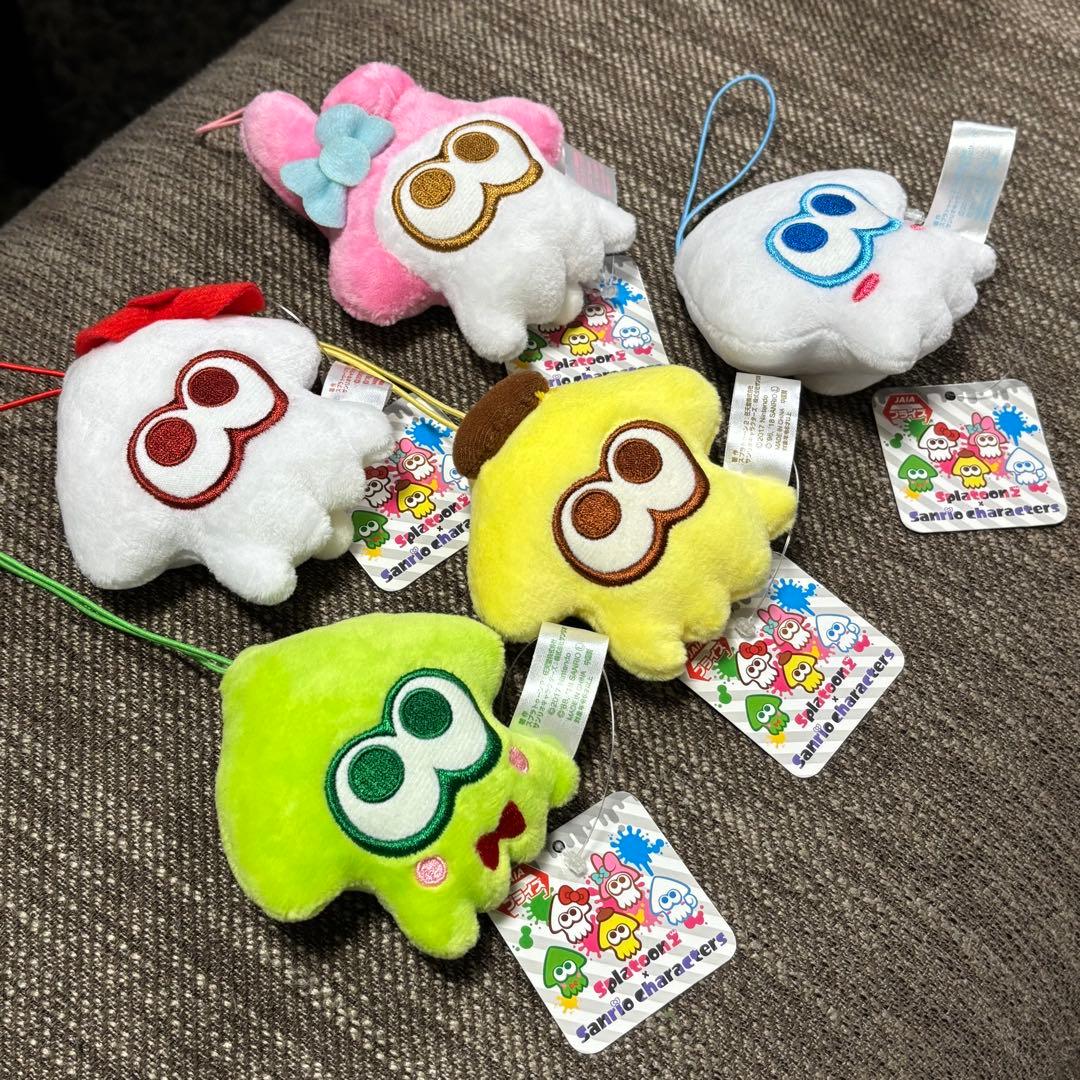 スプラトゥーン2×サンリオキャラクターズ　イカマスコット　5種コンプセット