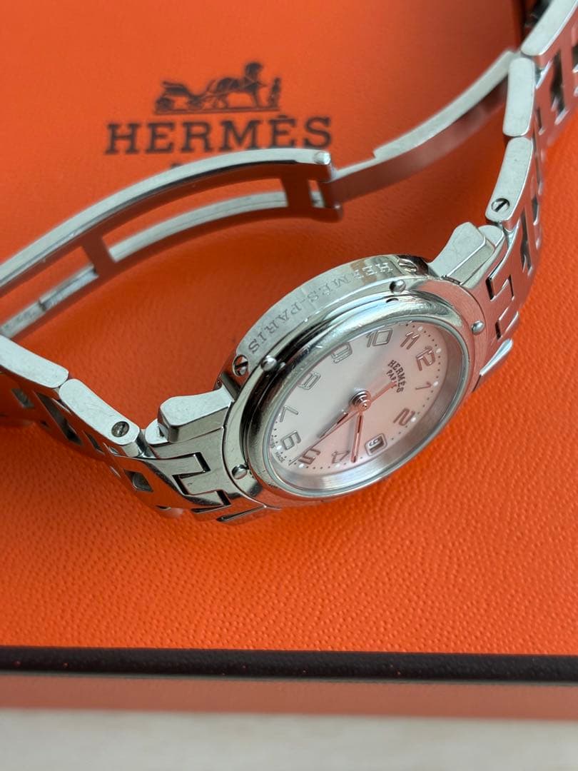 HERMES クリッパー　ナクレ ピンクシェル CL4.210 【電池交換済】