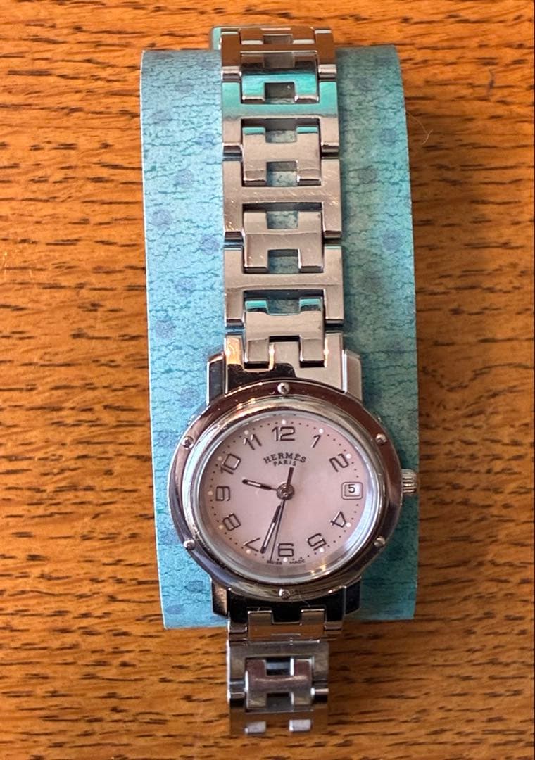 HERMES クリッパー　ナクレ ピンクシェル CL4.210 【電池交換済】