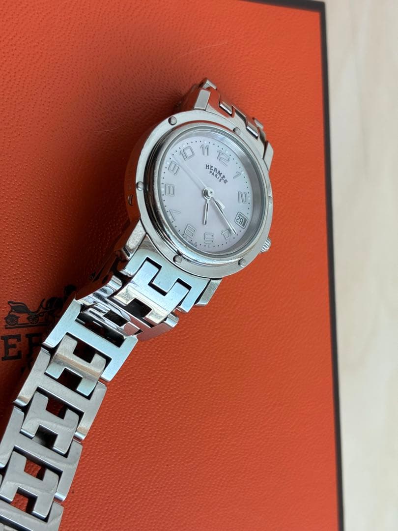 HERMES クリッパー　ナクレ ピンクシェル CL4.210 【電池交換済】