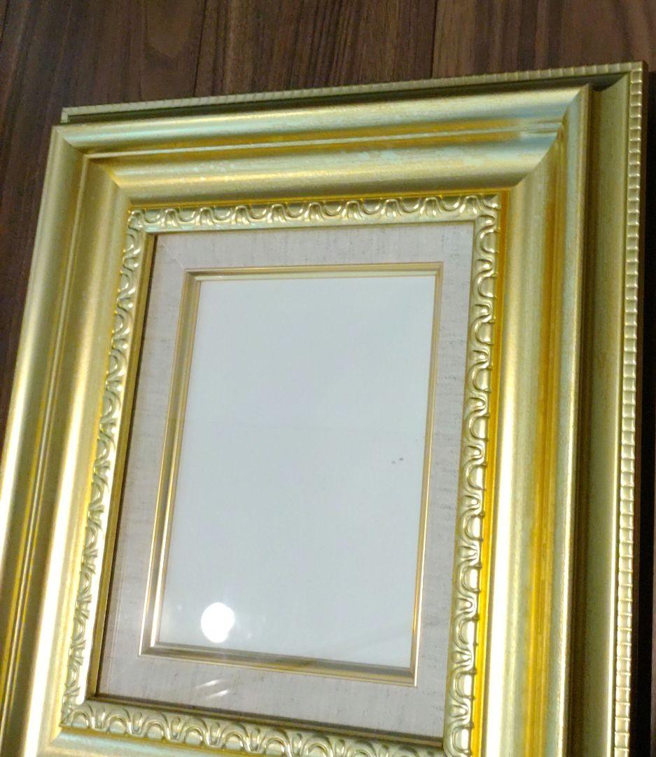 アンティーク調 油彩額 F0号 艶消しゴールド