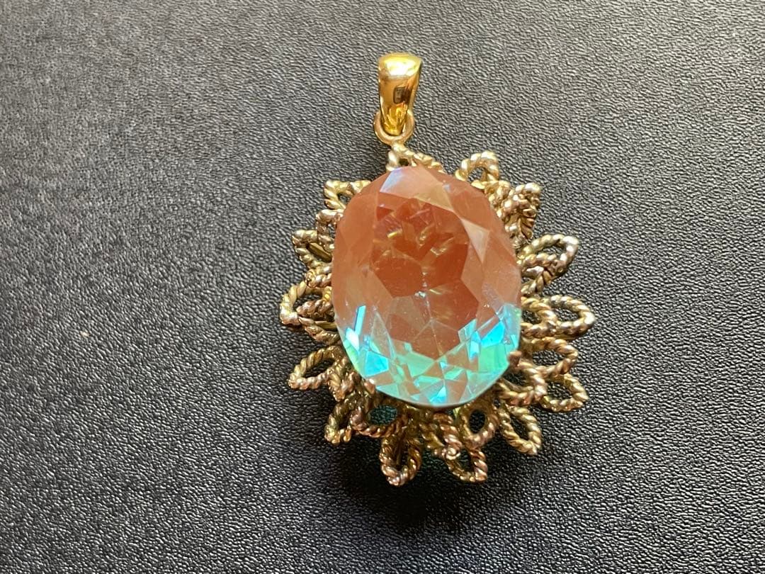 ⬇️【希少】アンティーク　大粒サフィレット　ペンダントトップ　ネックレス　リメイク