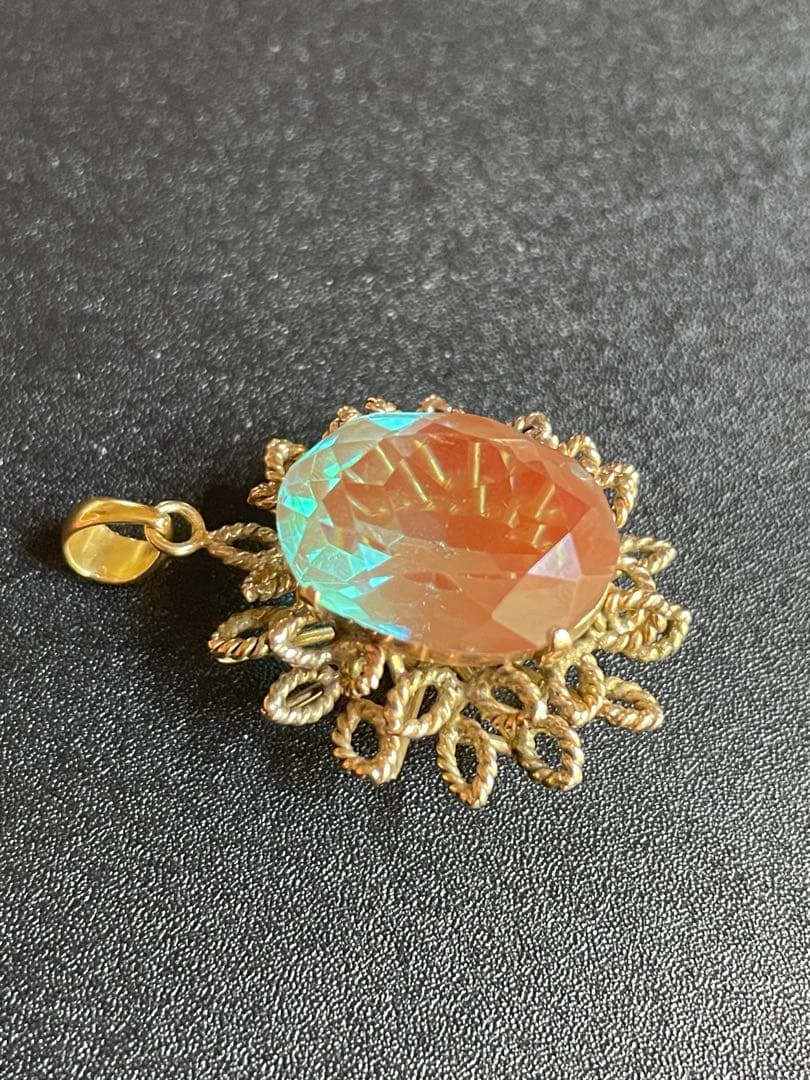 ⬇️【希少】アンティーク　大粒サフィレット　ペンダントトップ　ネックレス　リメイク