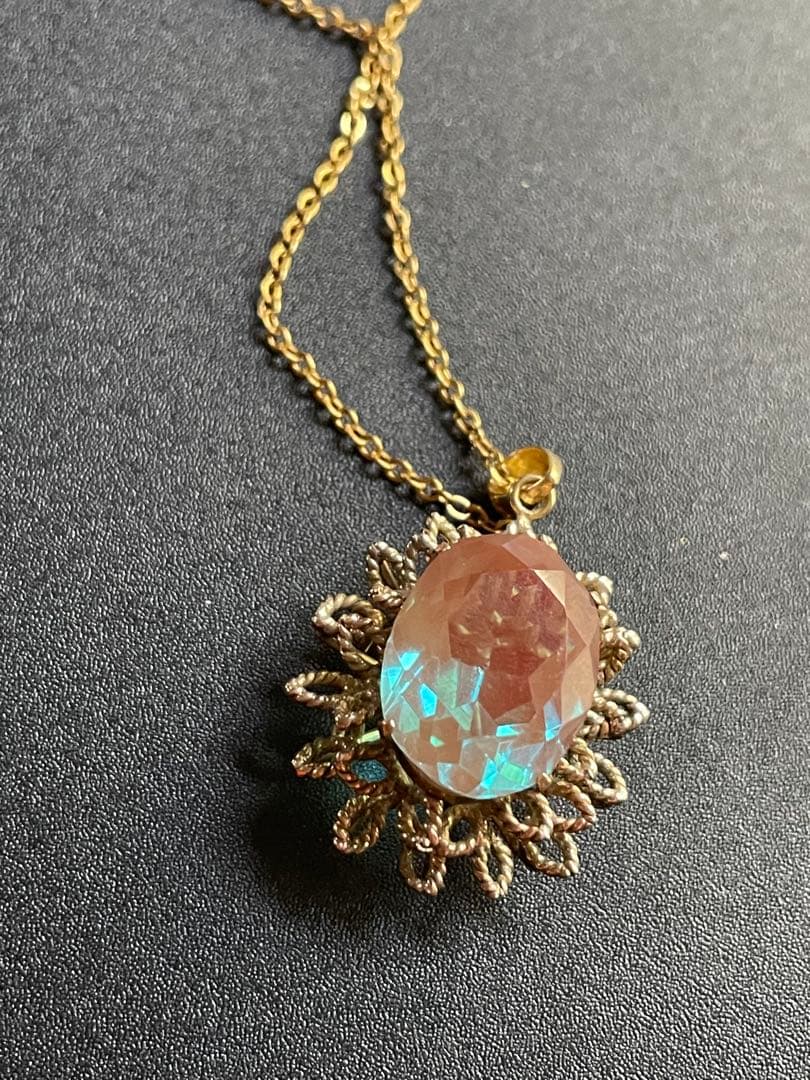 ⬇️【希少】アンティーク　大粒サフィレット　ペンダントトップ　ネックレス　リメイク