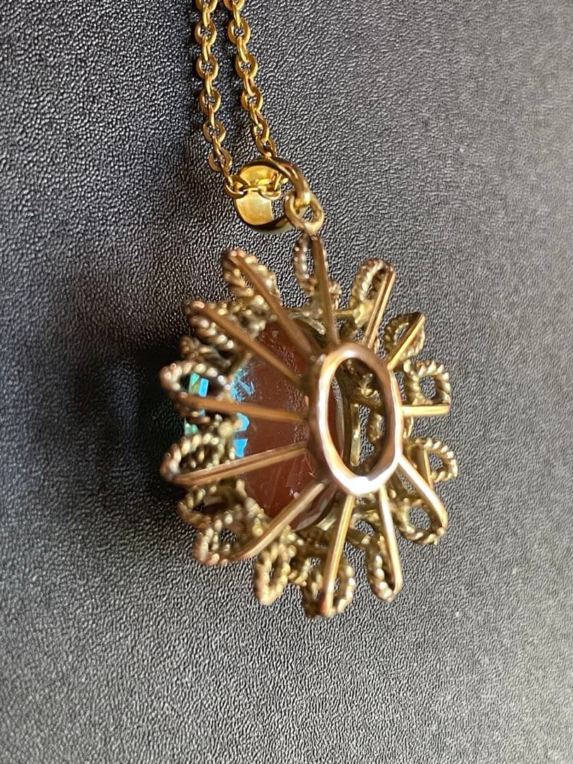 ⬇️【希少】アンティーク　大粒サフィレット　ペンダントトップ　ネックレス　リメイク