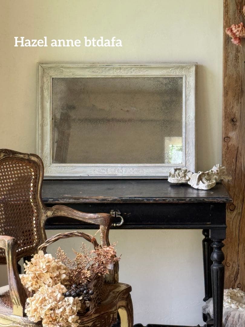 フレンチアンティーク ホワイトペイント シャビーシック ミラー
