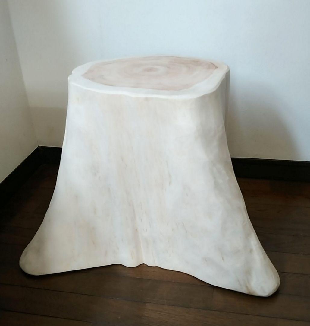 丸太スツール　丸太サイドテーブル　ヒノキ根元