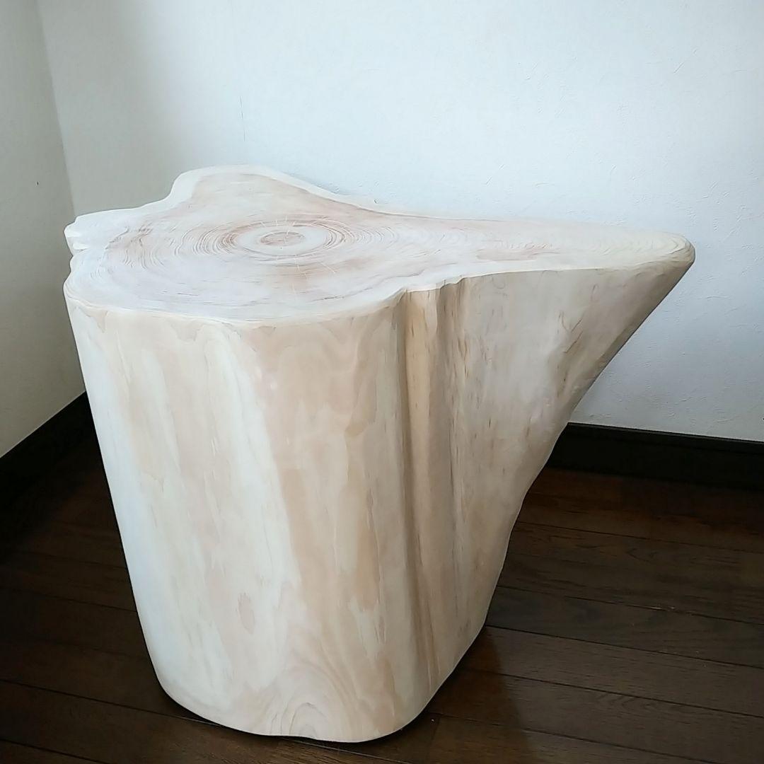 丸太スツール　丸太サイドテーブル　ヒノキ根元