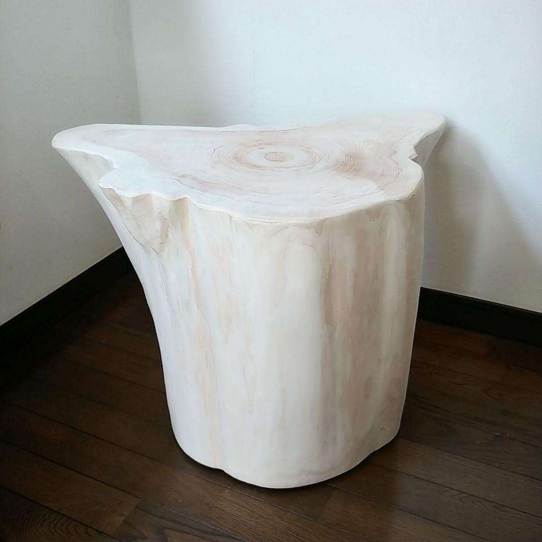 丸太スツール　丸太サイドテーブル　ヒノキ根元