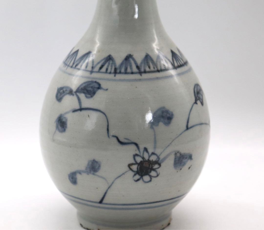 李朝　染付　瓶　送料込み0814