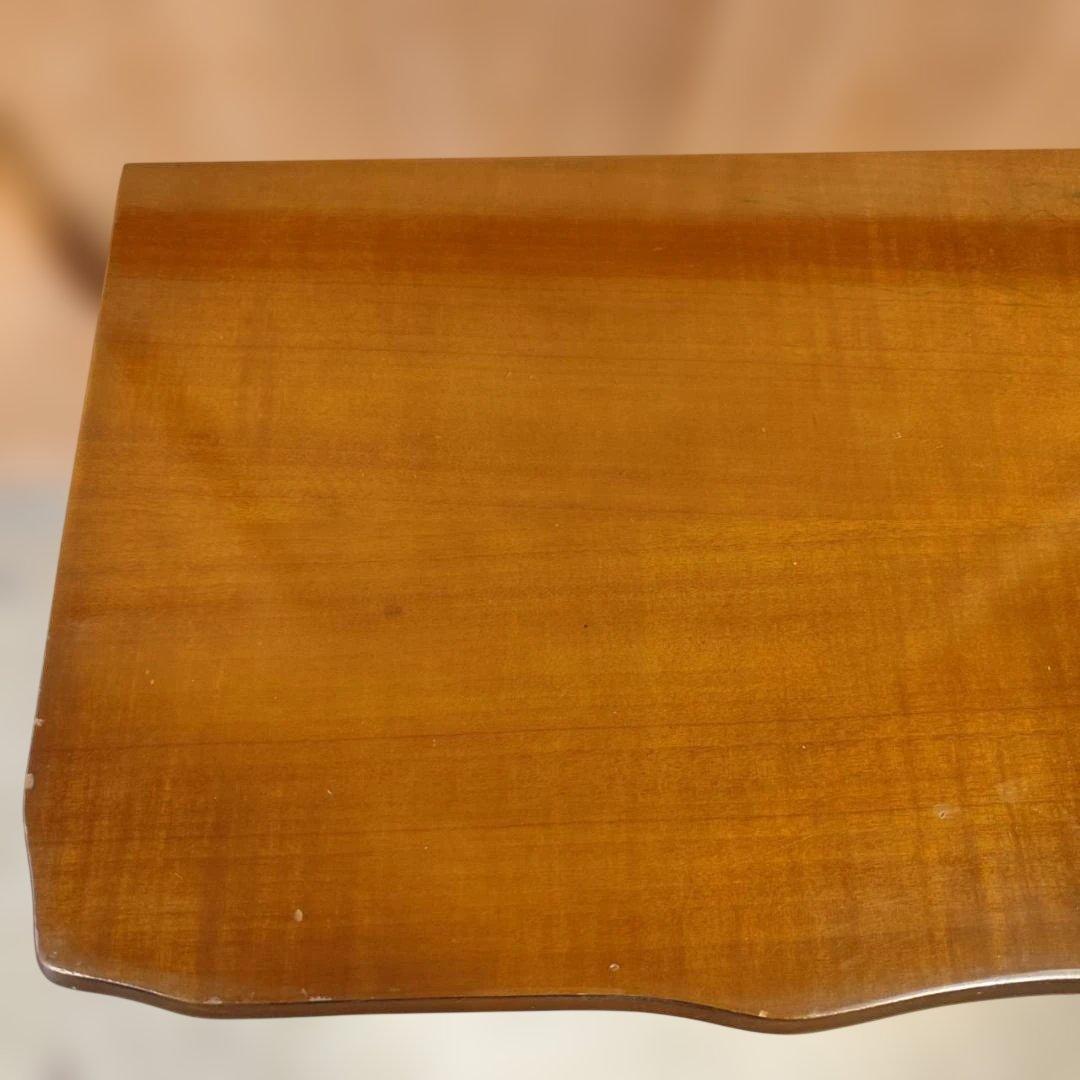 アンティーク調 猫脚コンソールデスク サイドチェスト かごめ編み ラタン