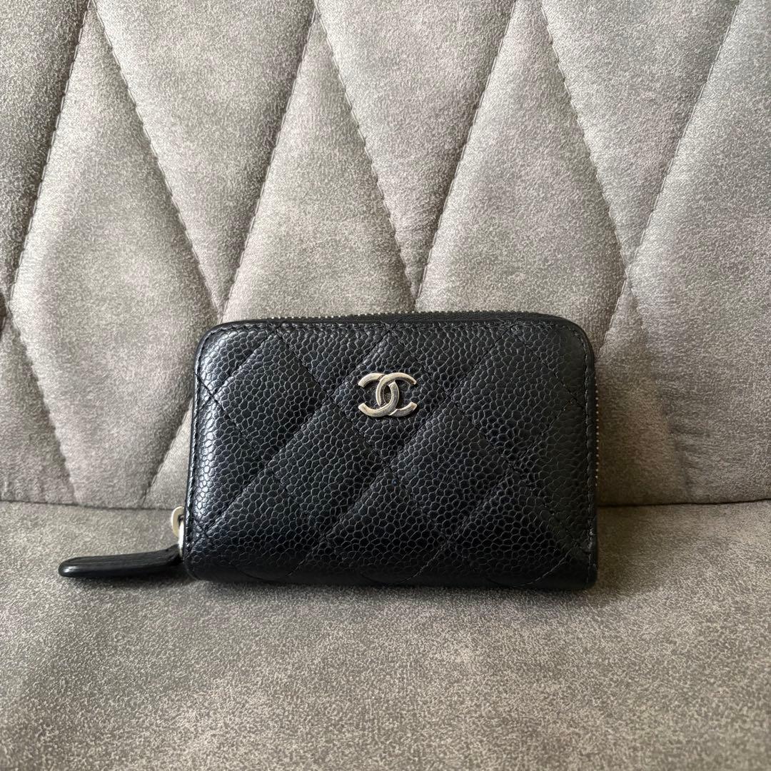 CHANEL コンパクト ウォレット キャビアスキン マトラッセ