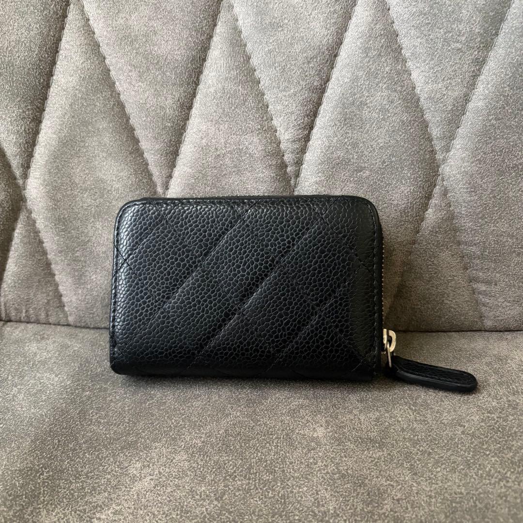 CHANEL コンパクト ウォレット キャビアスキン マトラッセ
