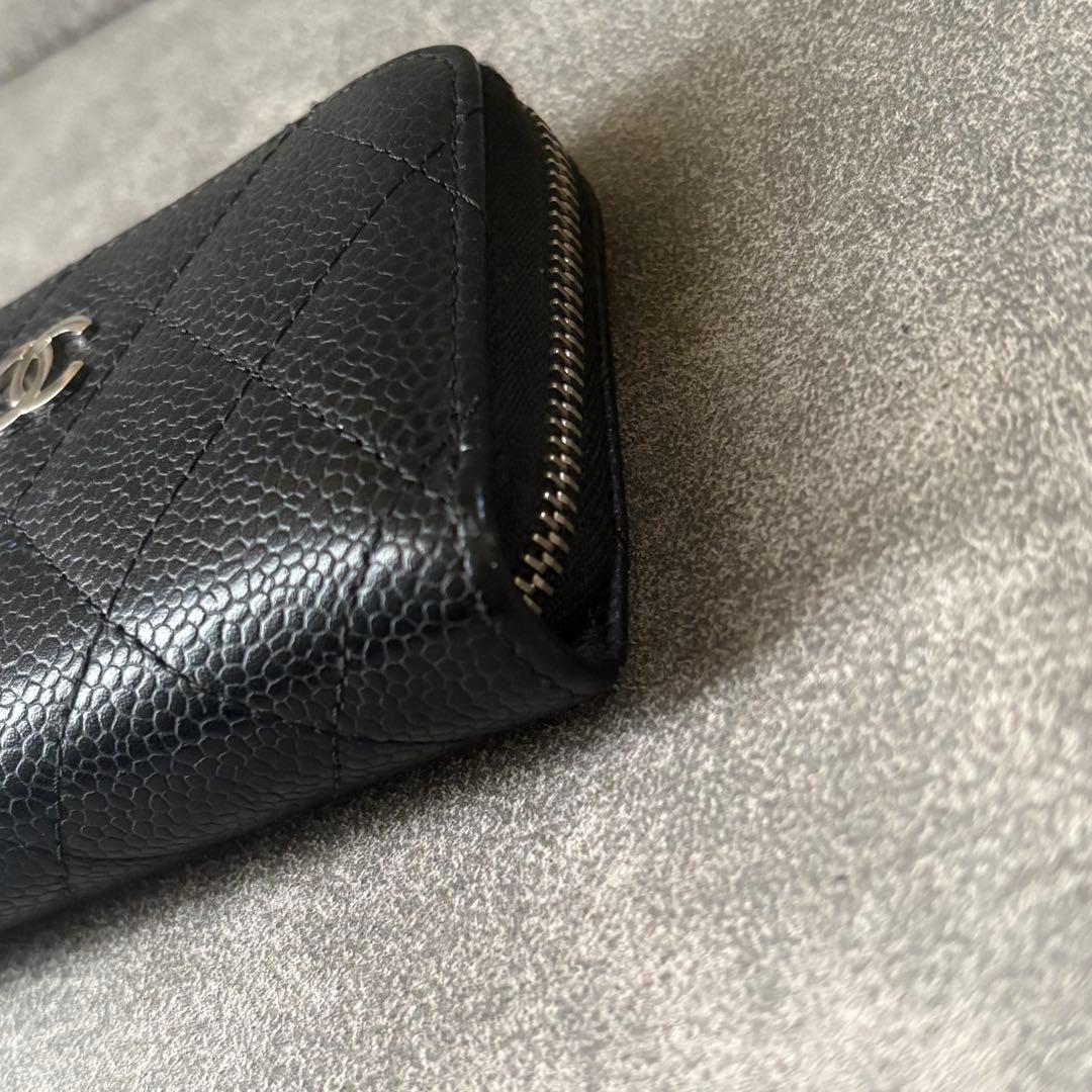CHANEL コンパクト ウォレット キャビアスキン マトラッセ