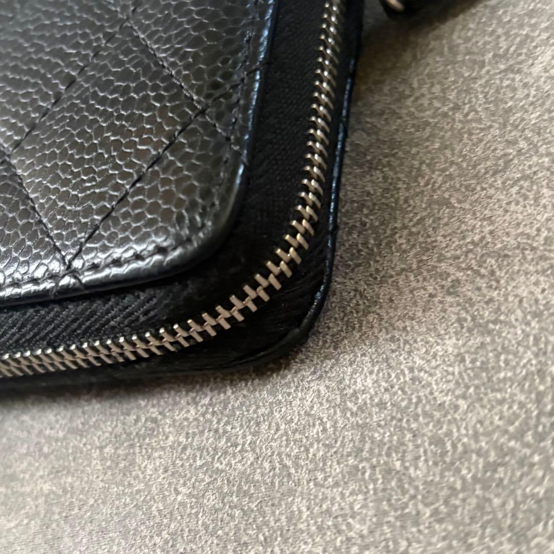 CHANEL コンパクト ウォレット キャビアスキン マトラッセ