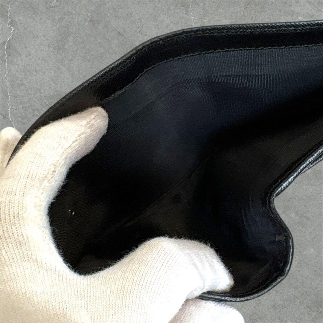 極上美品✨ PRADA プラダ 三つ折り財布 サフィアーノ ブラック 三角ロゴ