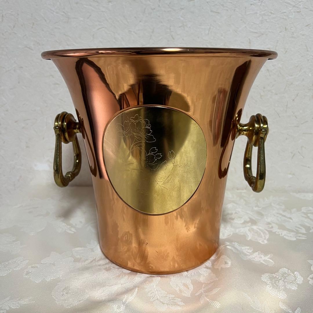 定価3.8万円【新光金属】銅製☆スタンド付ワインクーラー☆4L☆WINE
