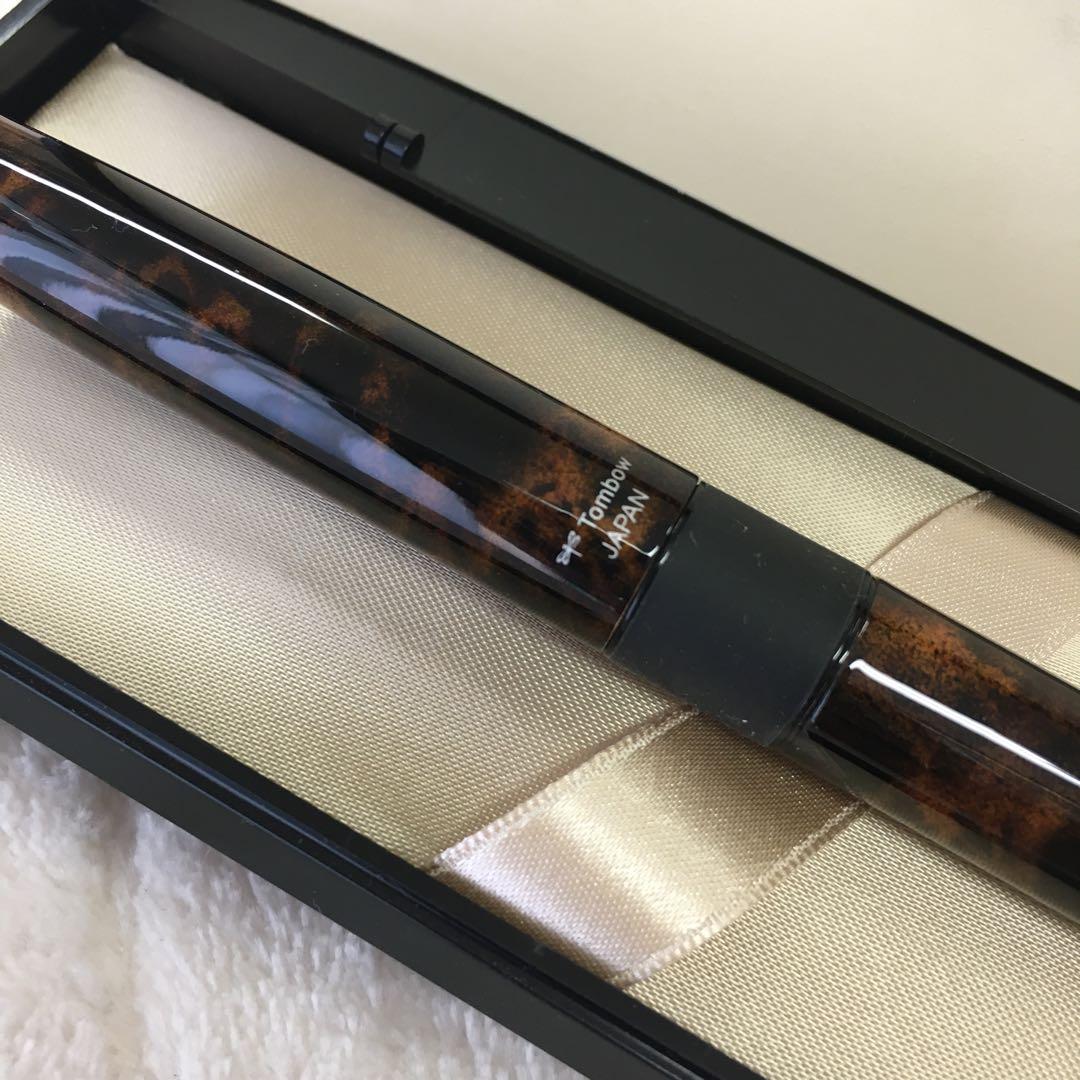 新品 廃盤 トンボ ズーム 高級 水性ボールペン ハバナ 505 べっ甲調 菊紋