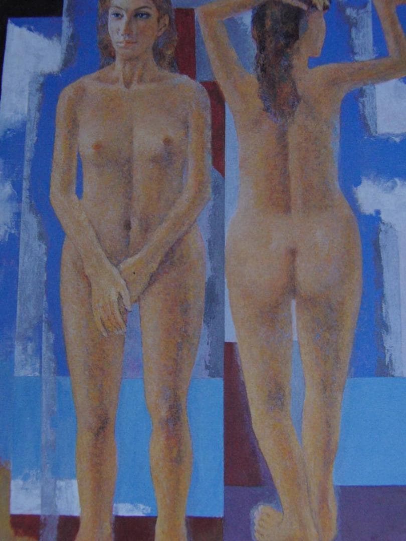 小川博史、【白い雲の日】、希少な額装用画集より、新品額装付