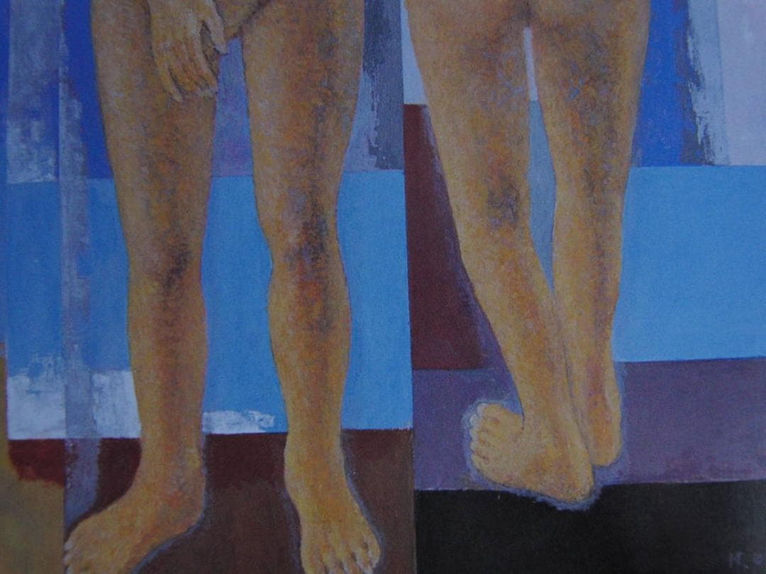 小川博史、【白い雲の日】、希少な額装用画集より、新品額装付