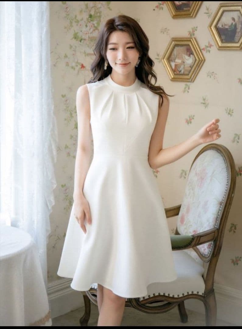 ginza couture S ドレス ノースリーブ Aライン ホワイト