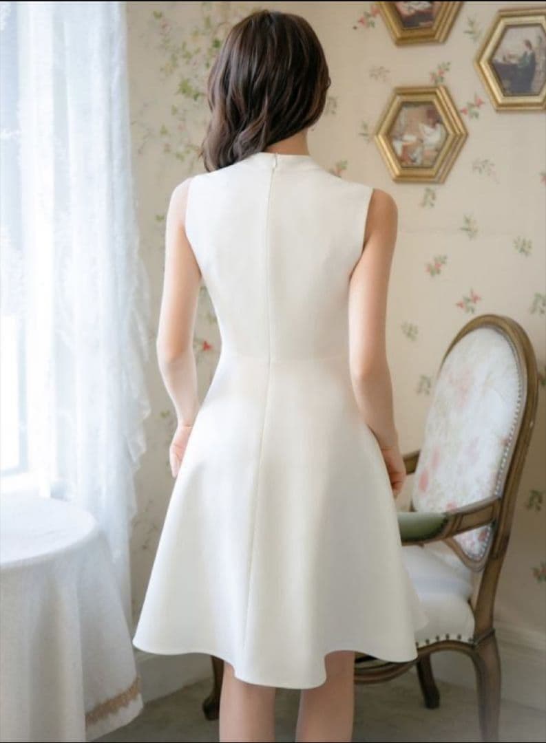 ginza couture S ドレス ノースリーブ Aライン ホワイト