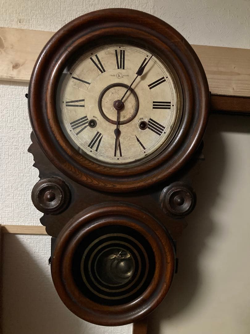 地球馬 尾張時計 ダルマ柱時計 8日巻 ボンボン時計