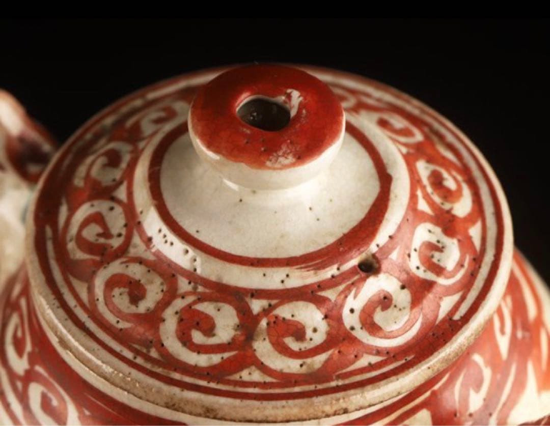 煎茶道具　赤絵水注　急須　江戸後期