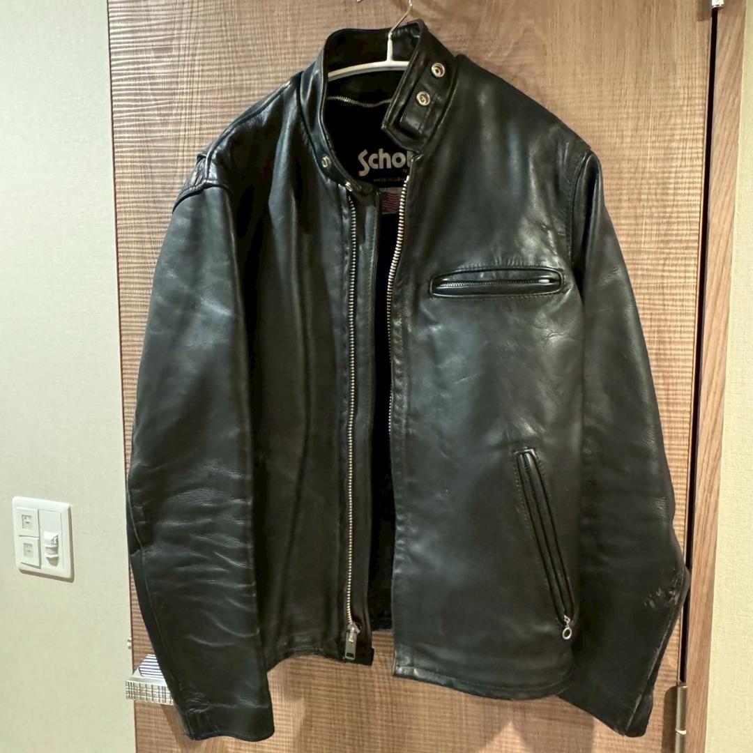 Schott　641　レザージャケット　ボアライナー付属　ブラック　36