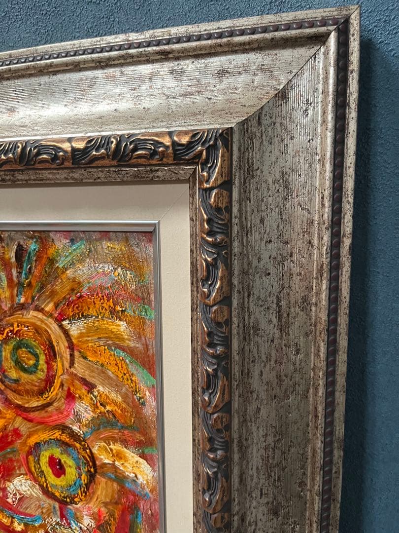 特大 油絵 絵画 インテリア アンティーク 抽象画 額縁