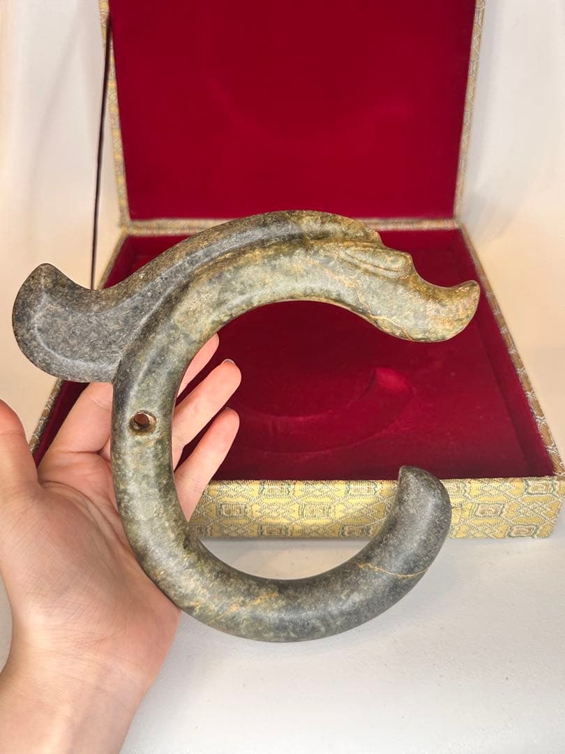 中国 春秋戦国時代 古玉 玉石 龍頭形 吊飾り アンティーク