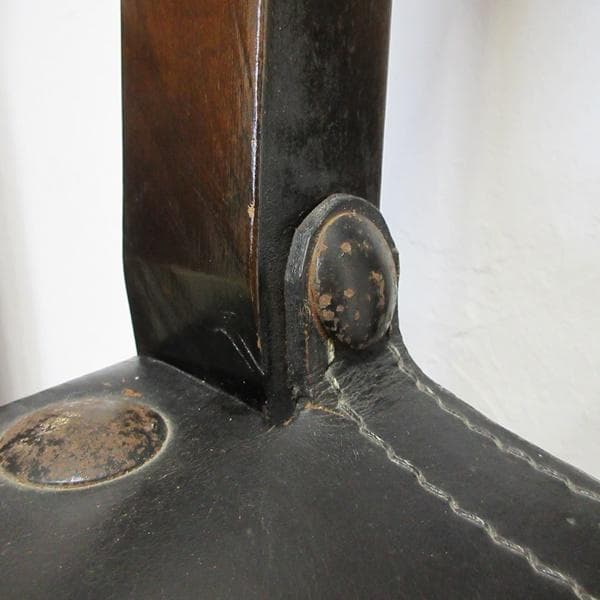 イギリス アンティーク 家具 ホールチェア リアルレザー 椅子 イス 4771d