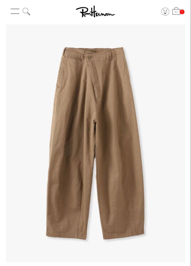 RHCコットン ワイドパンツ ハイウエスト